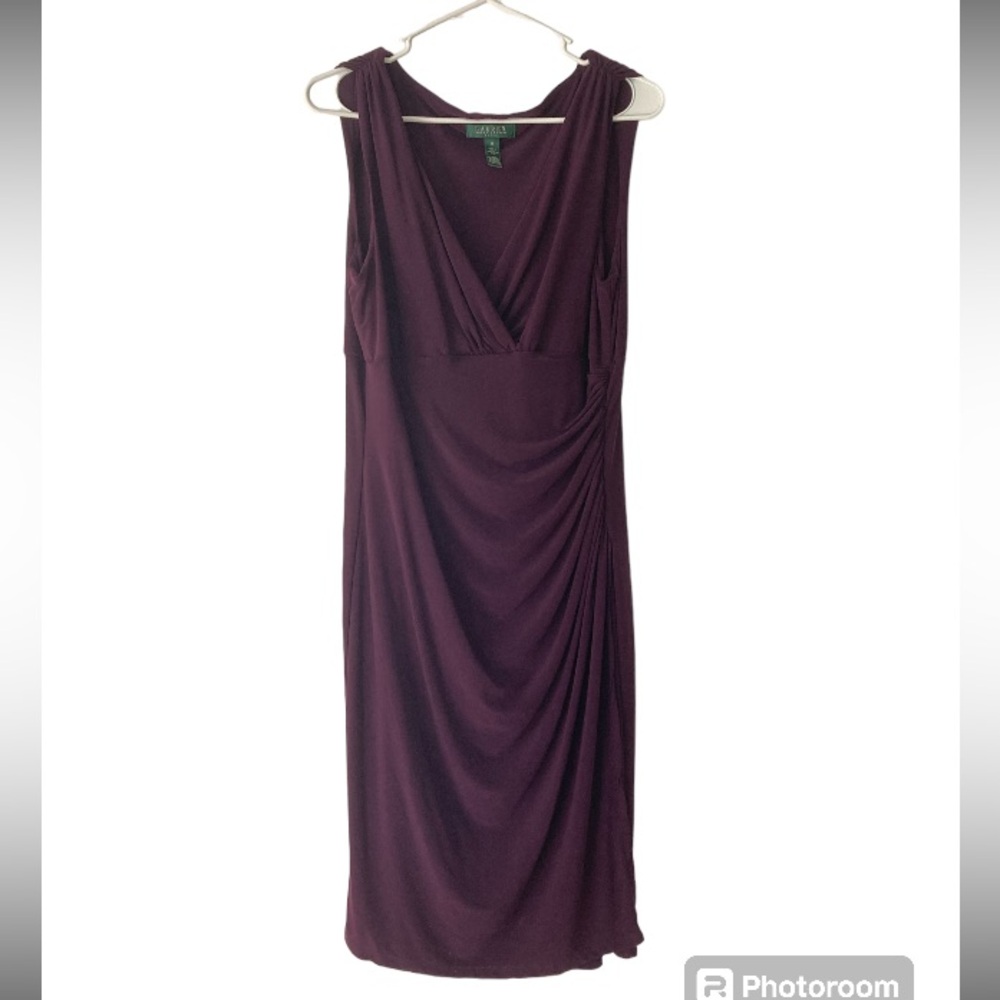 COPY - Ralph Lauren Purple Ruched Dress Sz:14